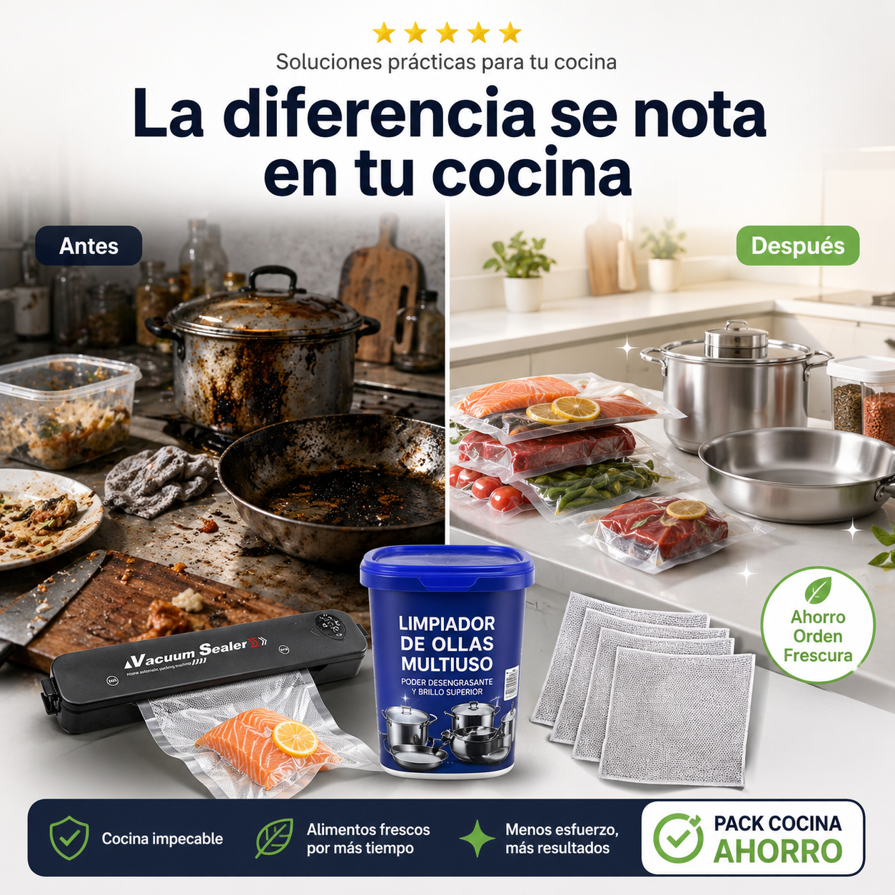 Pack Cocina Ahorro | Conserva más y limpia mejor