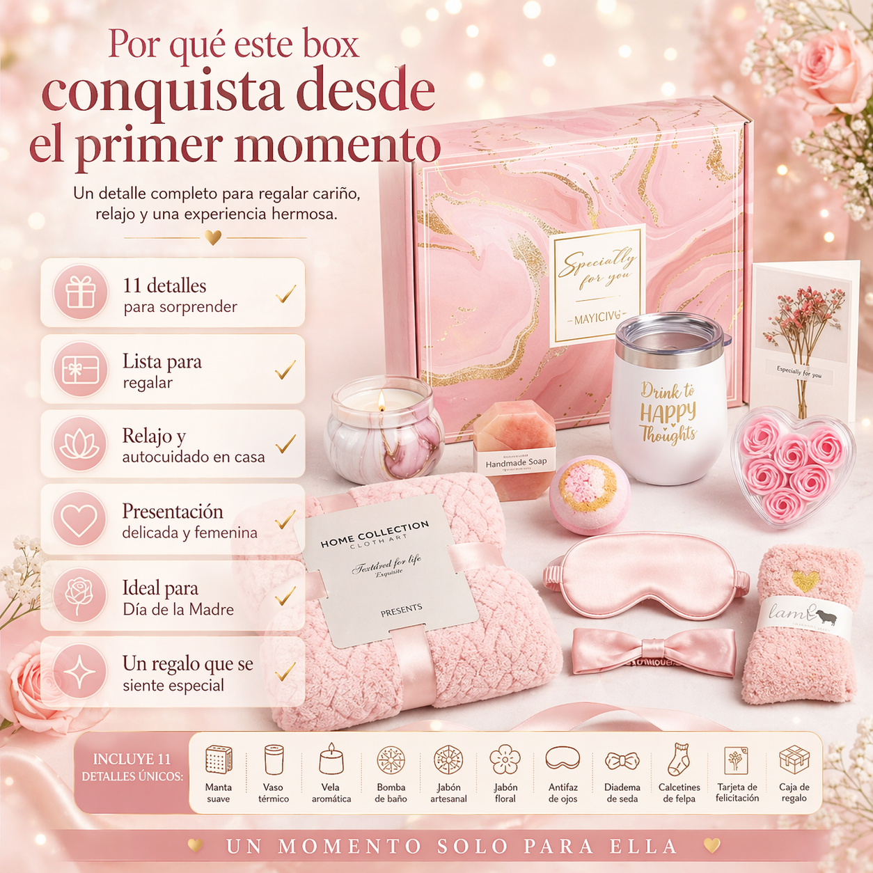 Box Spa de Regalo para Mujer | Set de 11 Piezas para Sorprender