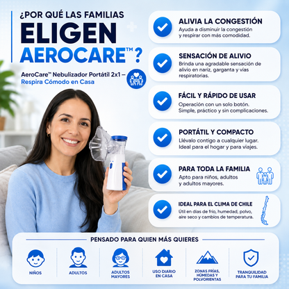 AeroCare™ Nebulizador Portátil 2x1 — Respira Cómodo en Cualquier Lugar