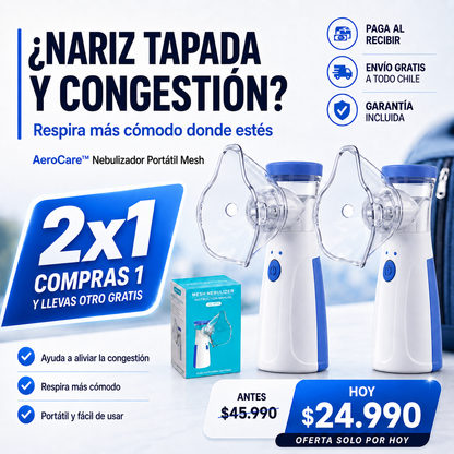 AeroCare™ Nebulizador Portátil 2x1 — Respira Cómodo en Cualquier Lugar
