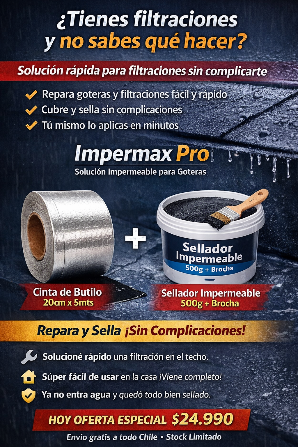 Impermax Pro | Tapa goteras en 10 minutos