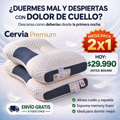 Cervia Premium | Almohada Cervical Ergonómica 2x1