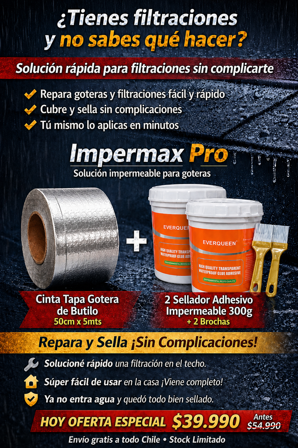 Impermax Pro | Solución Impermeable para Goteras XL