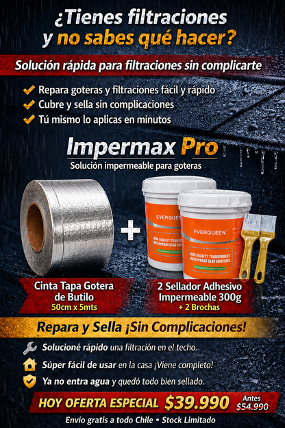 Impermax Pro | Solución Impermeable para Goteras XL