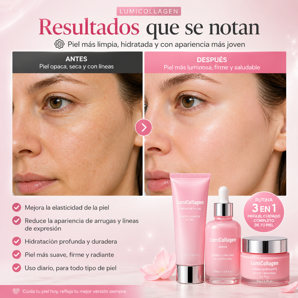 LumiCollagen | Set Facial de Colágeno 3 Piezas