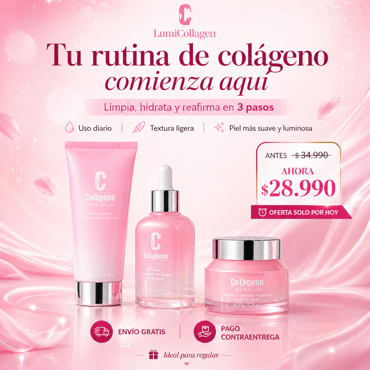 LumiCollagen | Set Facial de Colágeno 3 Piezas