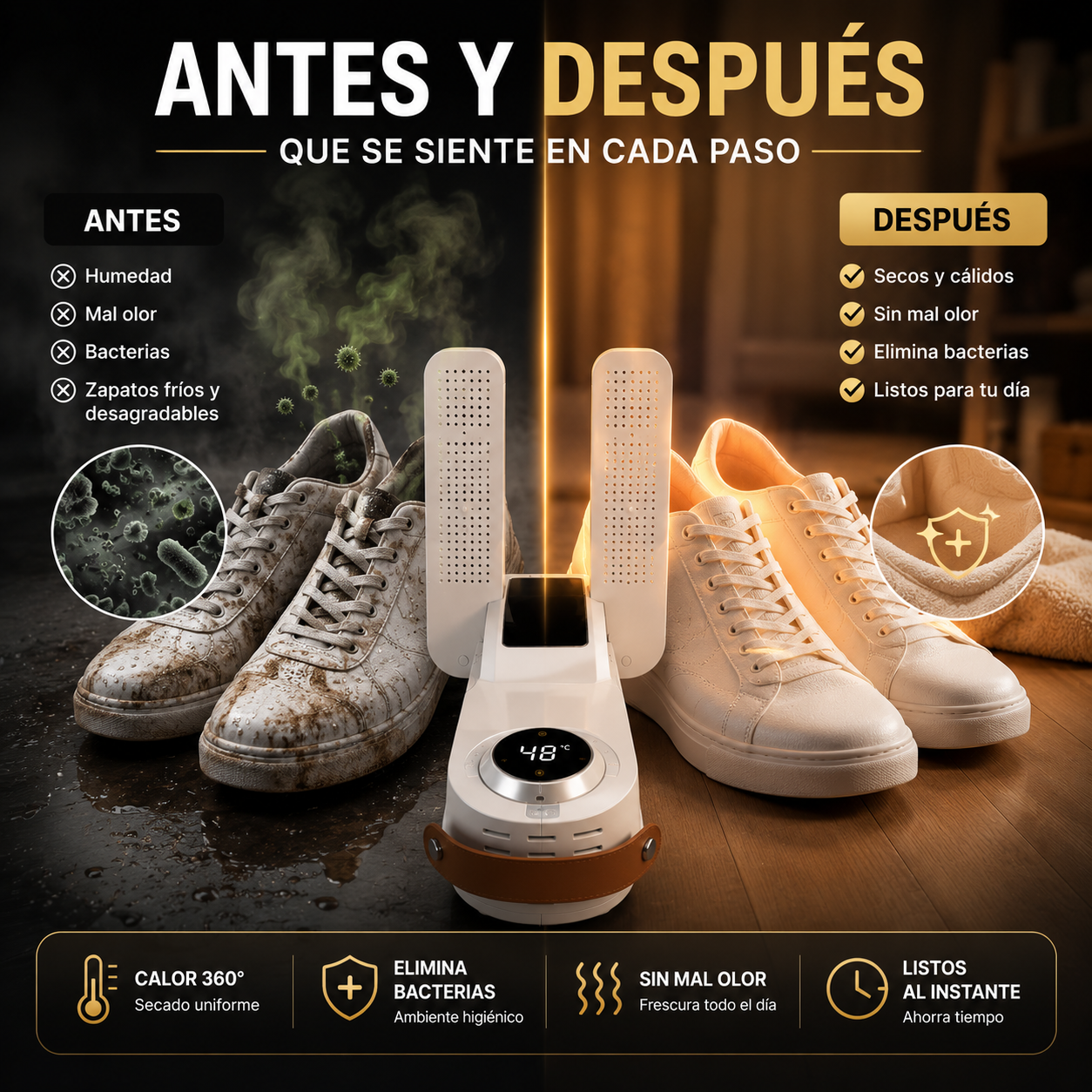 DryStep Pro | Secador de Zapatos + 10 Parches de Regalo