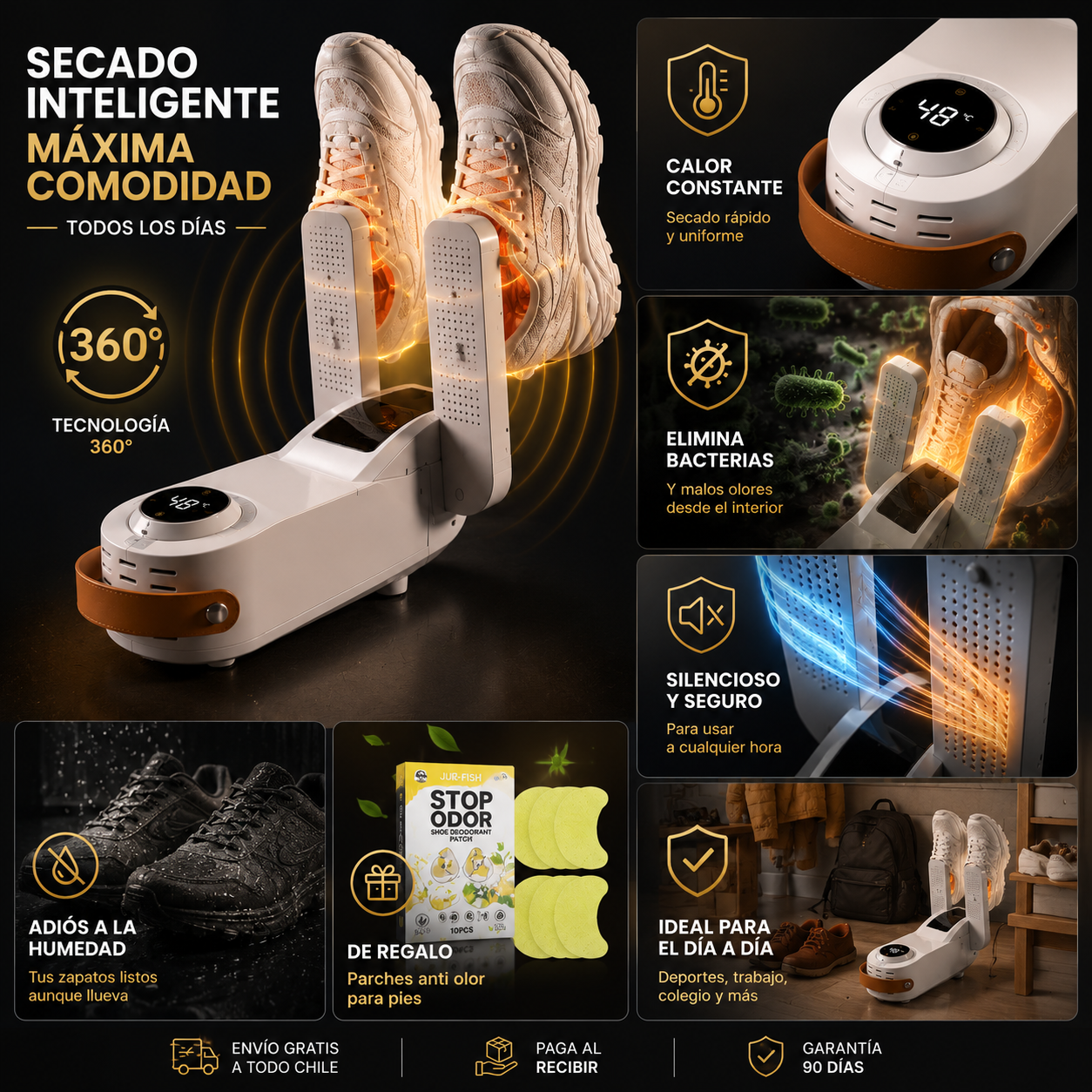 DryStep Pro | Secador de Zapatos + 10 Parches de Regalo