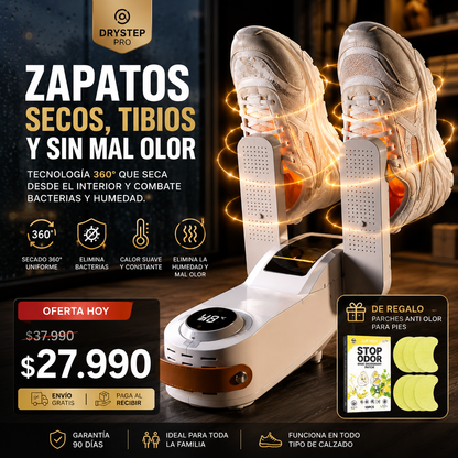 DryStep Pro | Secador de Zapatos + 10 Parches de Regalo